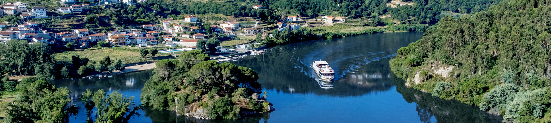 AmaWaterways river cruise ship sailing on the Douro River in Portugal
